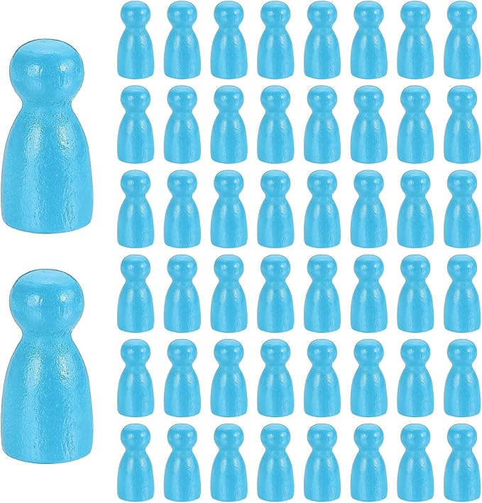 uxcell 50Pcs Wood Peg Dolls Unfinished, 1" x 1/2" Natural Wooden Blank Family Figures Peg Dolls Body for Painting, Decoration, Craft Art Projects, Sky Blue