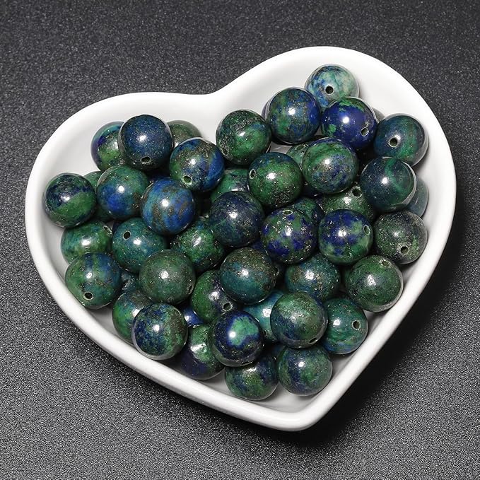 35pcs 10mm Natural Stone Beads Phoenix Lapis Lazuli Beads Energy Crystal Power Gemstone for Jewelry Making, DIY Bracelet Necklace