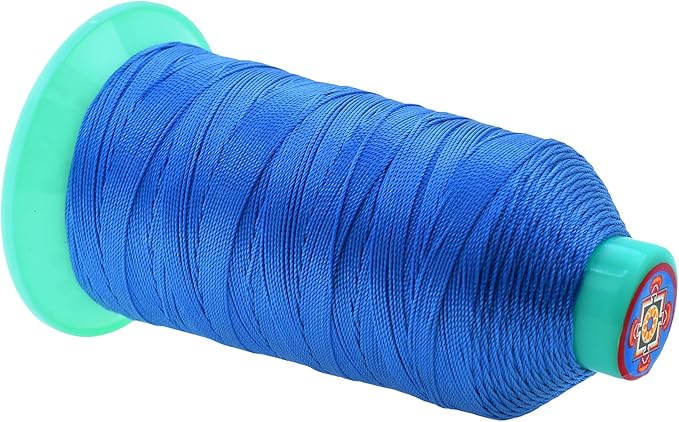 Mandala Crafts Bonded Nylon Thread Sky Blue Heavy Duty Sewing Threads - 800 YDs Size 277 840D T270 Tex 270 Thread for Leather Jeans Weaving Outdoor Marine Upholstery Threads