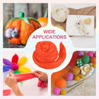 MECCANIXITY Wool Roving Yarn Soft Felting Wool 50g/1.76oz Pure Chunky Roving Yarn for Needle Felting Knitting Blanket Spinning Weaving Art DIY Craft Dark Orange