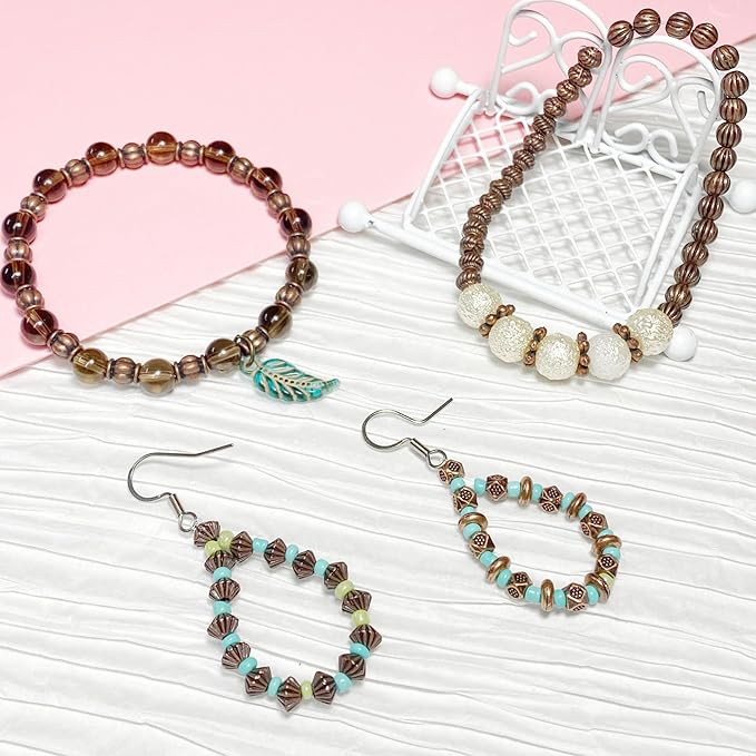 Antique Copper Beads for Jewelry Making - Spacer & Assortments for Bracelet, Necklace, Earring - Craft Supplies, Findings, Small Seed Beads - Jewelry Set 500Pcs