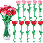 10 Pcs Plush Rose Flower Stuffed Flower Bendable Stems Plush Bouquet Toy Soft 12.6 Inch for Christmas Classroom 2025 Mother's Day Valentines Day Girl Girlfriend Wife(10 Pcs Glitter Red Pink Series)