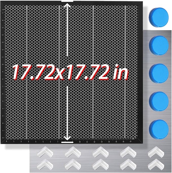 YOOPAI Honeycomb Laser Bed 450x450mm Honeycomb Working Table with Aluminum Panel for Laser Cutter Engraver Accessories, Desktop Protection, Fast Heat and Smoke Dissipation 17.7"x17.7"