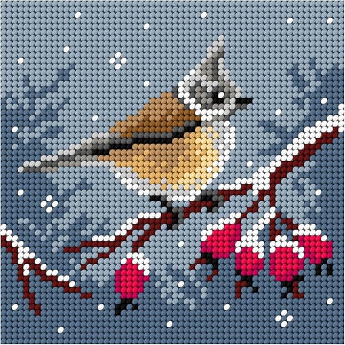 Wizardi Needlepoint Canvas for halfstitch Without Yarn Four Seasons - Winter 3543D Orchidea