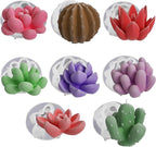 8 Pcs Succulent & Resin Candle Mold - Craft Supplies 3D Mold for Resin Casting
