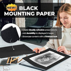 Dunwell 12x18 Art Portfolio Binder with Mounting Paper (Silver), Large Portfolio Folder for Artwork Storage, 24 Clear Sleeves Display 48 Pages, Acid-Free Poly 12 x 18 Presentation Book