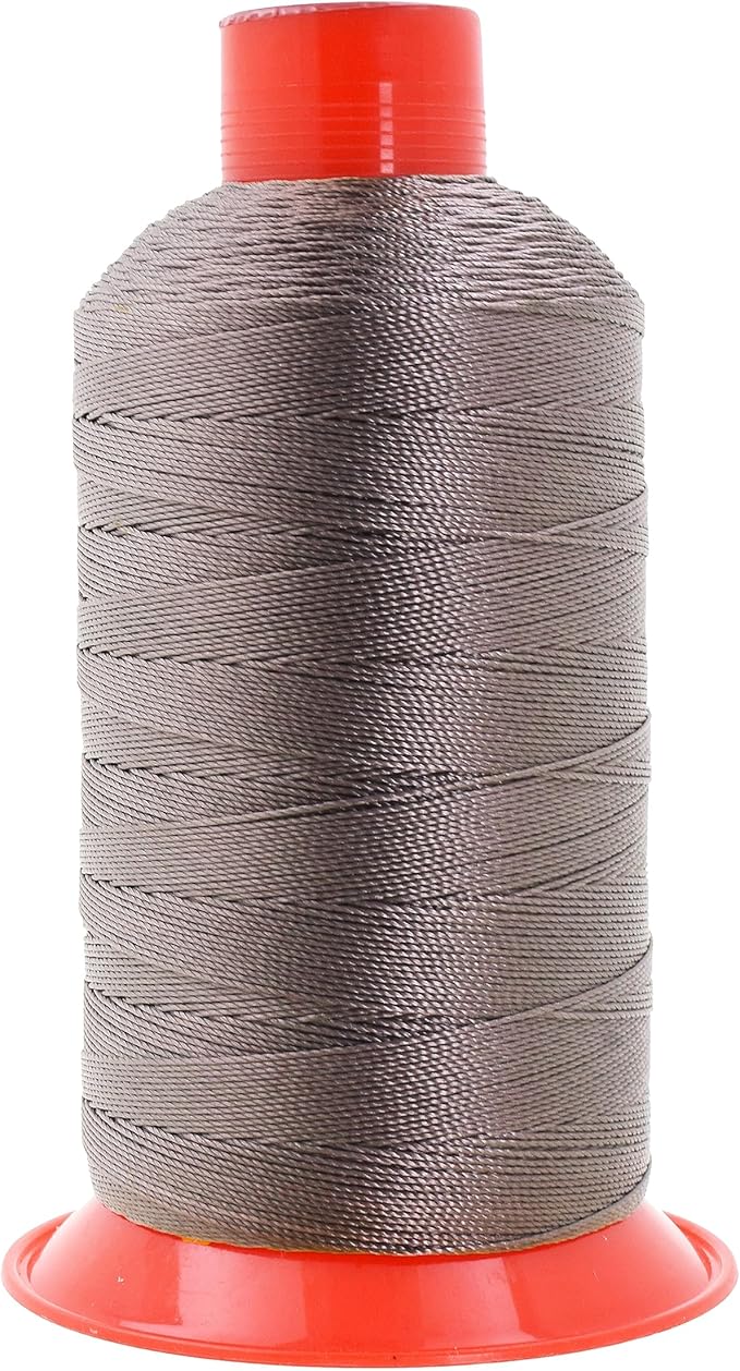 Mandala Crafts Bonded Nylon Thread Taupe Heavy Duty Sewing Threads - 800 YDs Size 207 630D T210 Tex 210 Thread for Leather Jeans Weaving Outdoor Marine Upholstery Threads