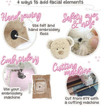 kullaloo Memory Bear Sewing Pattern – Stuffed Teddy Bear Plush Toy with Removable Collar, Shirt & Jacket | Memorial Bear Template with QR Video Tutorials, PES & SVG Files | Designed in Canada
