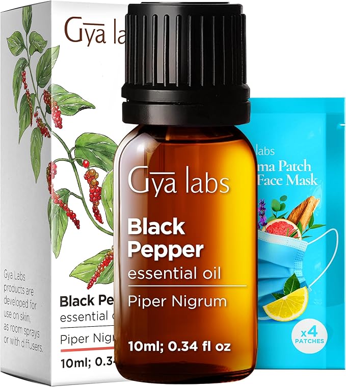 Gya Labs Black Pepper Essential Oil - 0.34 Fl Oz - for Hair, Skin, Diffuser, Aromatherapy & DIY Candle Making Scent