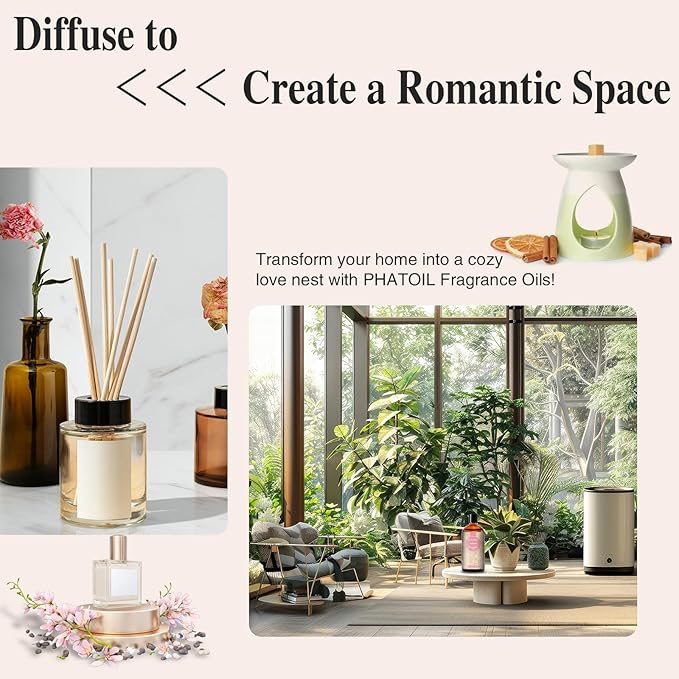 PHATOIL J'admire Fragrance Oils for Aromatherapy, 3.38FL.OZ Diffuser Oils for Home, Perfect for Aromatherapy, Humidifiers, Yoga, DIY Candle and Soap Making - 100ml