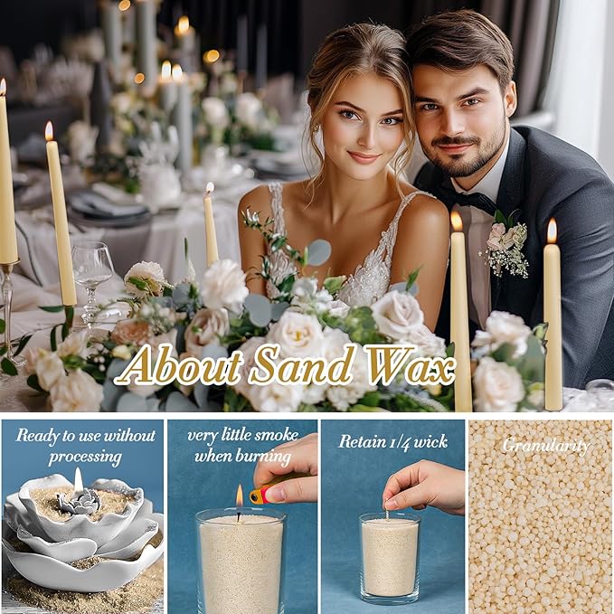 Nude Snow Pearled-Candles with Wicks - DIY Candle Sand,Pearled Sand Wax with Wicks,Pearled Wax,Refillable for Weddings,Partie,Halloween,Christmas,Thanksgiving