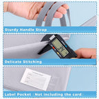 Pendancy Mesh Zipper Pouch A4 Size, Large Double Pocket Waterproof File Bag with Handle, 11x13.8 in Foldable Document Storage for Puzzle Project/Cross Stitch/Travel/Office（Advanced Gray）