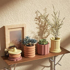 BOOWAN NICOLE Concrete Candle Jar Mold with Lid Cement Storage Pot Silicone Mould DIY Planter Making Tools