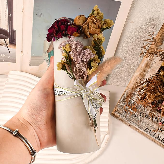 2 Pack Cylinder Mold 6 Inch Cylinder Candle Pillar - Resin Casting Silicone Molds for Home Decor & Candle Making Wave Spiral Mold