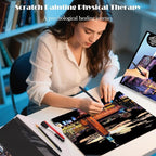 Scratch Art Paper for Adults Foil Art - Colorful City Series, Scratch Painting for Adults/Teens, Scratch and Sketch Craft Gift | Foil Engraving Scratch Art Adult (Set 2)