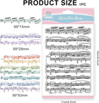GLOBLELAND Vintage Sheet Music Background Clear Stamps for Card Making Music Notes Lace Silicone Clear Stamps Words Transparent Stamp Seal for DIY Scrapbooking