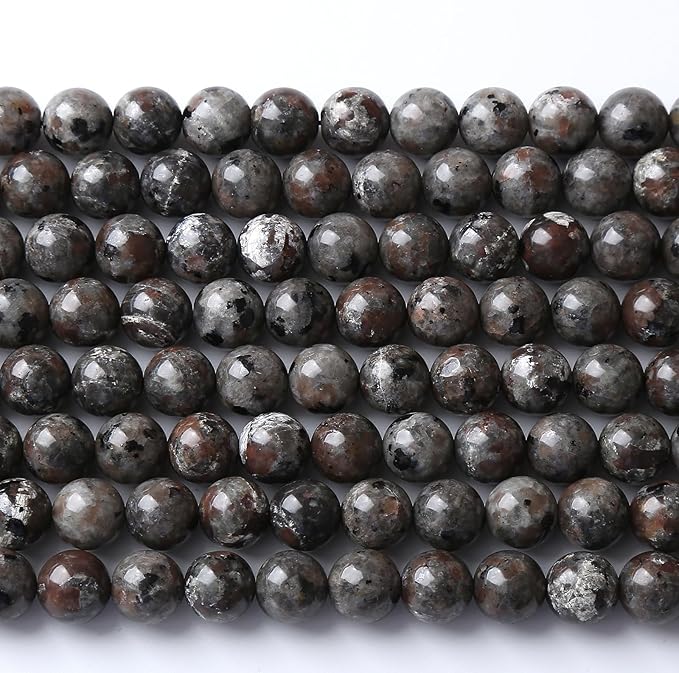 8MM 43PCS Flame Yooperlite Stone Beads Loose Beads for Jewelry Making DIY Bracelets Show Flame Color Under The Irradiation of UV Lamps