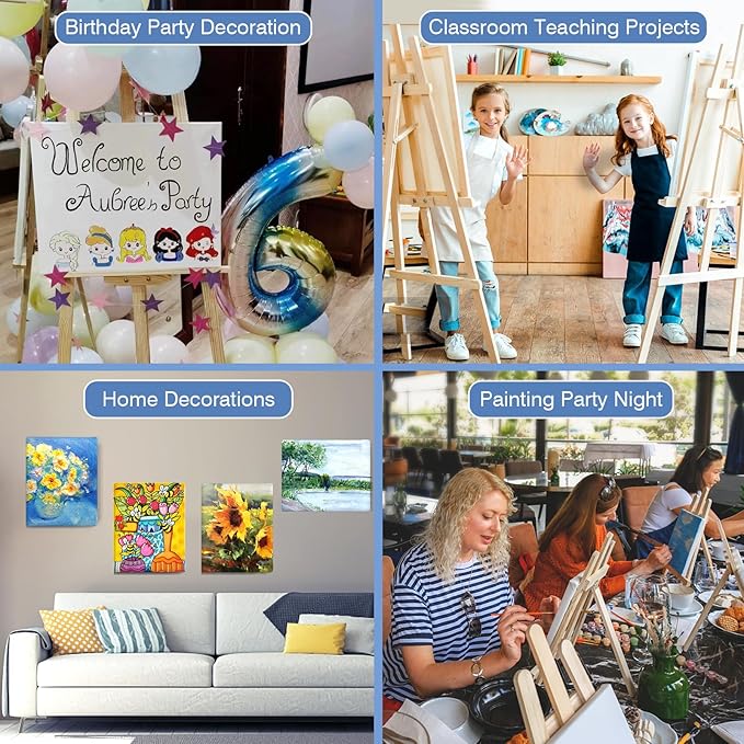 ESRICH Stretched Canvases for Painting 8x10, 10 Pack 8x10 Canvas Value Pack,Primed Acid-Free Cotton Blank Canvas, Paint Canvases for Oil & Acrylic Paint.