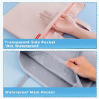 Pendancy Mesh Zipper Pouch A4 Size, Large Double Pocket Waterproof File Bag with Handle, 11x13.8 in Foldable Document Storage for Puzzle Project/Cross Stitch/Travel/Office（Advanced Gray）