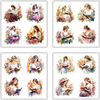 XERE 80 Pcs Reading Ladies Women Portraits Scrapbook Stickers Set for Scrapbooking and Journaling Notebooks, Junk Journal Supplies, Sketchbook, Bookmark Making Sticker