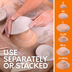 Byllstore 3-Pack Round Pottery Molds | Create Bowls & Plates | 4″, 6″ & 8″ Ceramic Tops | Interchangeable Handle