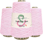 And-et DuraTuft Yarn 45 Vibrant Colors Tufting Nylon Yarn Pack - Ideal for Crochet, Craft Projects -100% B.C.F. - 3 Cones x 1.66lbs -180yards -Perfect for Rug Weaving and Knitting (23 Pale Pink)