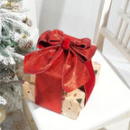 Red Velvet Wired Ribbon with Glitter Back 4 Inch Red Christmas Ribbon Wired Reversible Ribbon for Christmas Tree, Gift Wrapping, Mantel, Wreaths Supplies, Topper Bows (10 Yards)