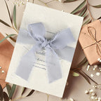 3 Rolls Light Gray Handmade Fringe Chiffon Ribbon 1.5" x 7Yd Silk-Like Colorful Rustic Ribbon for Bouquets Wrapping Decor Wedding Tie Invitations Crafts