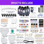 KISREL UV Resin Jewelry Making Kit - 500g Crystal Clear UV Resin and Jewelry Molds, Large UV Light with 22 Beads, Fast Curing for Keychains, Earring Making, DIY Craft Decorations