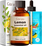 Gya Labs Lemon Essential Oil - 4 Fl Oz - for Hair, Skin, Diffuser, Aromatherapy & DIY Candle Making Scent