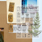 GLOBLELAND Retro Travel Ticket Clear Stamps for Cards Making Vintage Movie Ticket Background Clear Stamp Seals 5.83x8.27inch Transparent Stamps for DIY Scrapbooking Photo Album Journal