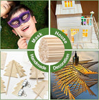 100 Pieces Wooden Dowel Rods Assorted Sizes Wooden Dowels 1/8, 3/16, 1/4, 5/16, 3/8 x 6 Inch Wood Craft Dowel Rods for Crafts and DIY