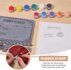 GLOBLELAND Vintage Postcard Cling Rubber Stamp Postage Postmark 7.1x8.7inch Cling Stamps Embossing Stamp Seal for DIY Scrapbooking and Card Making Paper Craft Decor