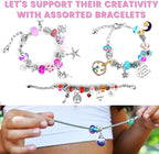 MODDA Charm Bracelet Making Kit - DIY Beaded Jewelry Making Kit, Gifts for Girls Ages 5-12, with Cute Cat Design Shoulder Bag