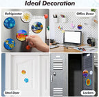 Engrowtic 50 Pcs Magnetic Painting Canvas Panel Mini Canvas Boards for Painting Mini Tile Art for Fridge Locker Art Crafts DIY(2.5 in,Round)