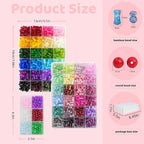 54 Colors 1500pcs Bamboo Glass Beads for Jewelry Making,6 * 12mm Glass Beads Bracelets Making Kit, 2 Types Natural Bamboo Crystal Beads for DIY Bracelet Necklace Crafts,Gifts for Girls Aged 6-15
