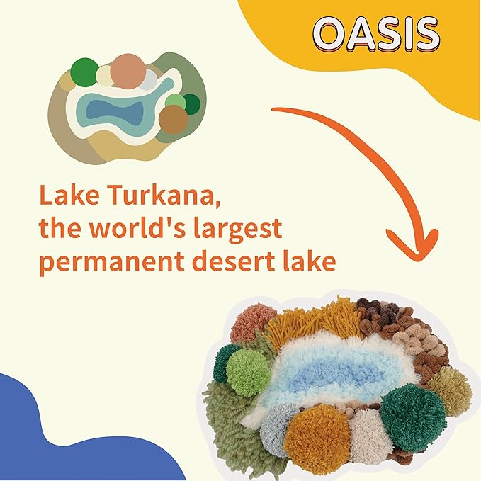 ChillFuzz Latch Hook Kits for Adults - Kids Crochet Kit for Beginners Arts and Craft Kit Moss Rug Coaster Yellow Oasis