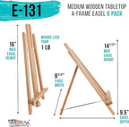 U.S. Art Supply 14" Medium Tabletop Display Easel - Beechwood Artist A-Frame Display Stand, Wooden Easel for Painting, Canvas Stand, (Pack of 6) Classrooms Events Photo Picture Sign Holder
