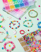 Taybonds Friendship Bracelet Making Kit for Beginners, 3 Boxes Jewelry Making Kit with Polymer Clay Charms, Clay, Pony, Letter Beads, Pearls, Unicorn Mermaid Rainbow Pendants, Gift Party