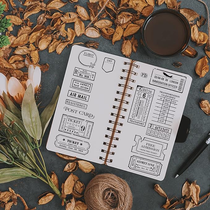 GLOBLELAND Vintage Travel Ticket Themed Clear Stamps Tickets Silicone Stamp Retro Tickets Post Card Silicone Transparent Seal Stamp for Card Making Scrapbooking 5.83x8.27inch