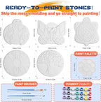 IFLOVE Paint Your Own Stepping Stones for Kids Craft Kits,Arts and Crafts for Kids Ages 4-8,5 Pack Painting Crafts for Girls Ages 8-12，Outdoor Toys Art Supplies Toddler Birthday Gift (Multicolored)