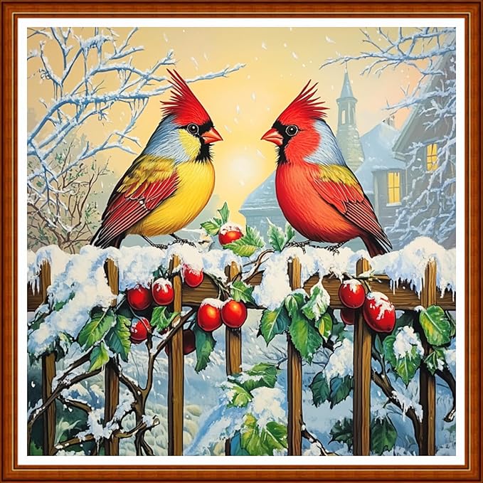 Funart Stamped Cross Stitch Kits for Beginners Full Range of Cross Stitching Preprinted Embroidery Kits for Adults, 11CT Embroidery Pattern Needlepoint Kits- (ColorArt56)