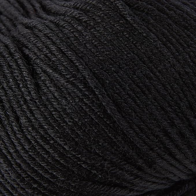 6 Balls Merino Wool Yarn, 12-Ply Luxurious and Soft Yarn for Hand Knitting & Crocheting, 1.76 OZ/50g, 120 yds/110 Meters（Black,6 Balls）