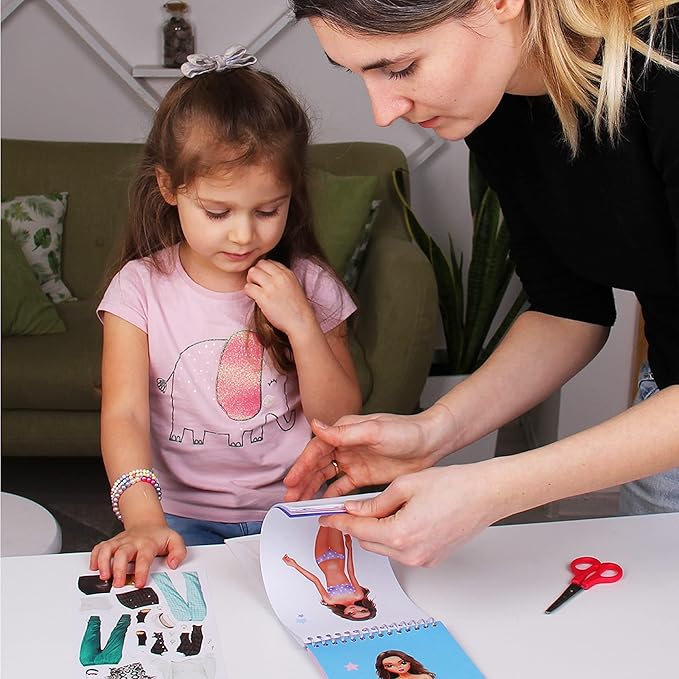 Sticker Dress up - Sticker Activity Book for Kids. Learn Girls Fashion Design with Stickers and Guides for Kids 5 and up. Little Designer Creativity Book. Stickers, Paper Dolls. Gift for Girls