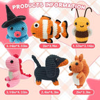 Leozzef DIY Crochet Kit for Beginners, 6 Cute Animal Crocheting Kits with Yarn, Hooks & Step by Step Videos, 2026 Easy DIY Craft for Adults & Kids, Handmade Plush Craft Gift for Crochet Lovers