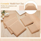 Sunnychicc 5 Pcs Ceramic Mold for Clay Wooden Pottery Clay Molds for Pottery Ceramic Plate for Slump Tools for Handbuilding Craft(Square,6.14-10.87")