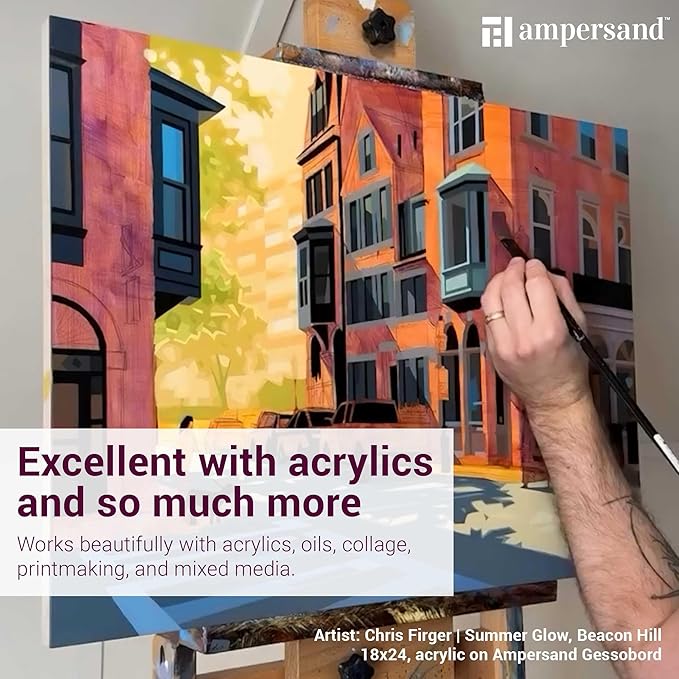 Ampersand Art Supply Gesso Wood Painting Panel: Museum Series Gessobord, 30" x 30", 2" Cradled Profile