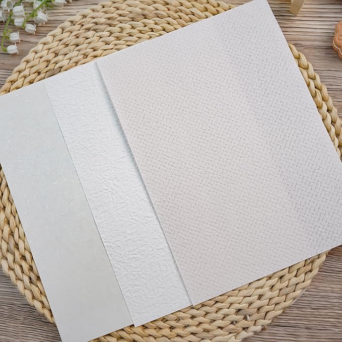 LewuwoPoing 30 Sheets Textured Art Paper Assorted Set 5.8x8.3 Inch A5 Mixed Special Craft Paper for Scrapbooking Junk Journaling Supplies dialy Plan Gift Card Embellishments Work(White)