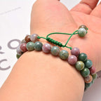 NCB 100pcs Original Natural Stone Beads Gemstone Round Loose Beads 6mm 8mm 10mm (Indian Agate, 10mm 100Beads)