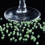 1200PCS 3mm Bicone Crystal Glass Beads for Jewelry Making, Sparkling Mini Beads for Suncatchers, DIY Bracelets & Craft Projects (Green)